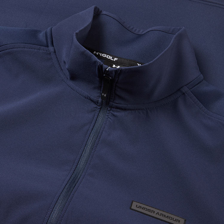  Under Armour Drive Pro Hybrid 1/2 Zip Golf Sweater (Midnight Navy) Brushed Interior For Extra Warmth