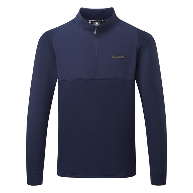  Under Armour Drive Pro Hybrid 1/2 Zip Golf Sweater (Midnight Navy) Brushed Interior For Extra Warmth