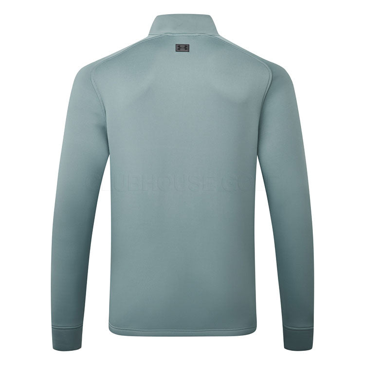  Under Armour Drive Pro Hybrid 1/2 Zip Golf Sweater (Jasper Blue/Black) Brushed Interior For Extra Warmth