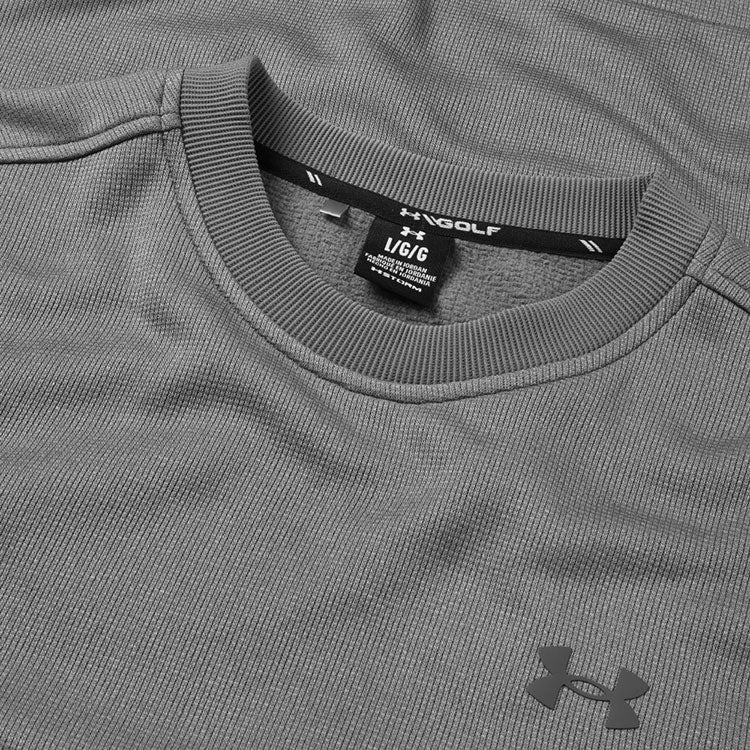  Under Armour Fleece Crewneck Golf Sweater (Castlerock) Brushed Interior For Extra Warmth