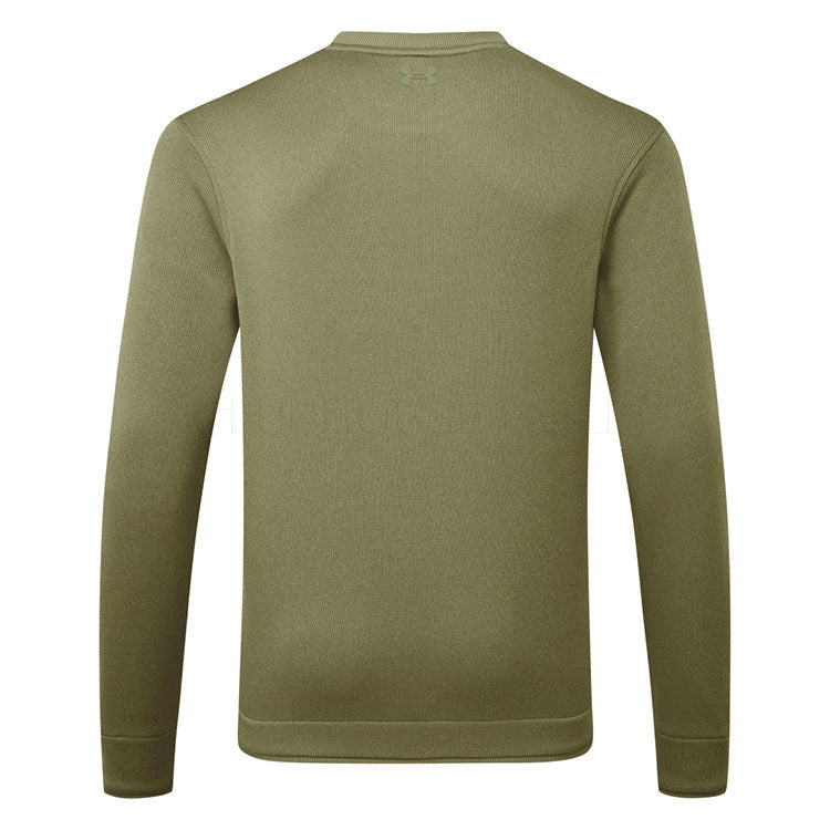  Under Armour Fleece Crewneck Golf Sweater (Marine OD Green) Brushed Interior For Extra Warmth