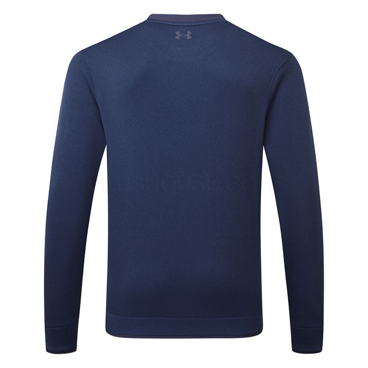  Under Armour Fleece Crewneck Golf Sweater (Midnight Navy) Brushed Interior For Extra Warmth