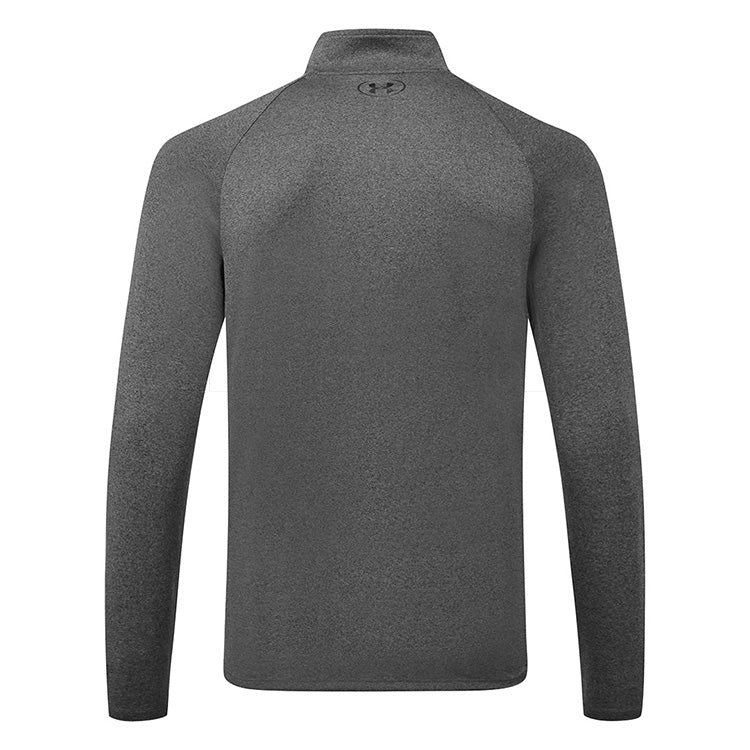  Under Armour Tech 2.0 1/2 Zip Golf Sweater (Carbon Heather/Black) Lightweight Fabric With HeatGear Technology