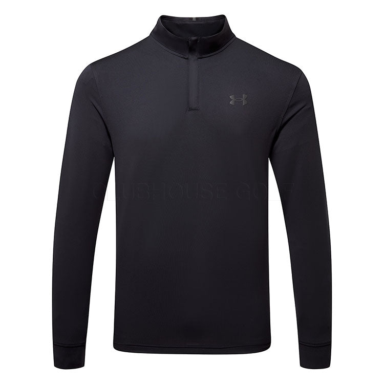  Under Armour Playoff 1/4 Zip Golf Sweater (Black/Jet Gray) Lightweight Fabric With HeatGear Technology