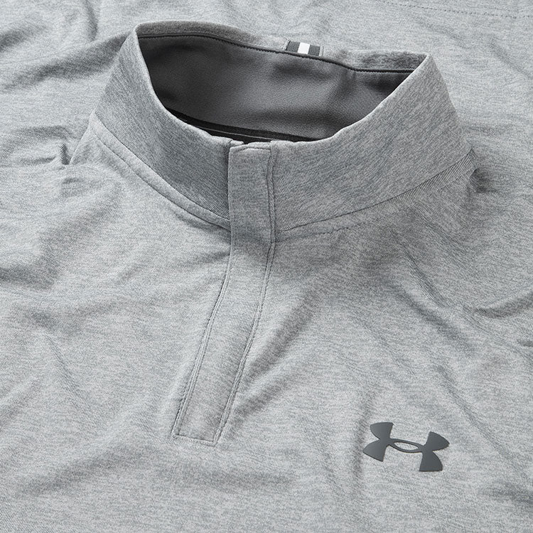  Under Armour Playoff 1/4 Zip Golf Sweater (Steel/Mod Gray/Pitch Gray) Lightweight Fabric With HeatGear Technology
