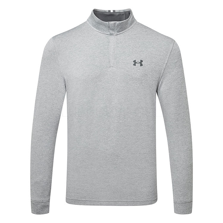  Under Armour Playoff 1/4 Zip Golf Sweater (Steel/Mod Gray/Pitch Gray) Lightweight Fabric With HeatGear Technology