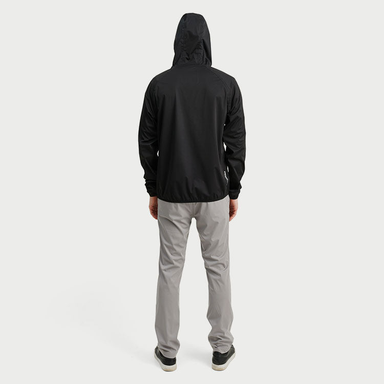  Abacus Bounce Waterproof Hoodie Golf Jacket (Black) Very Breathable With Lightweight Protection