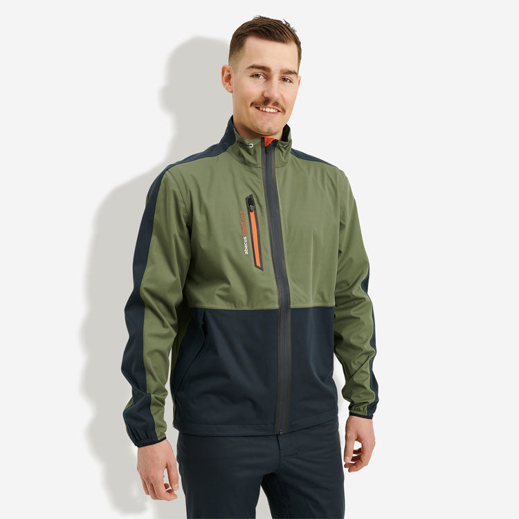  Abacus Bounce Full Zip Waterproof Golf Jacket (Navy/Combo) Very Breathable With Lightweight Protection