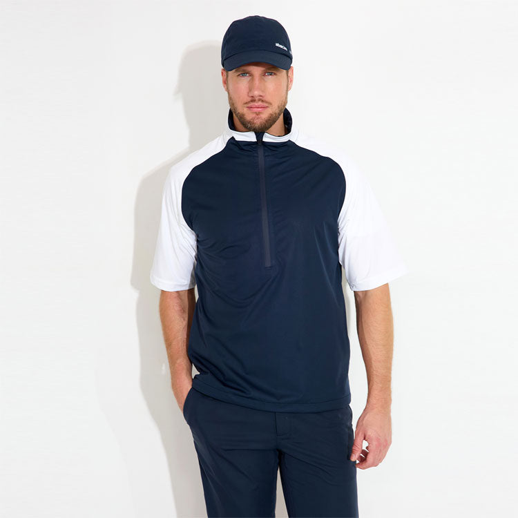  Abacus Bounce 1/2 Zip Waterproof Golf Jacket (Navy/White) Very Breathable With Lightweight Protection
