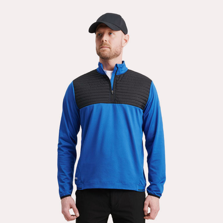  Abacus Gleneagles Thermo Golf Wind Jacket (Dark Cobalt/Black) Stretchy Midlayer With Thermal Fleece Inner