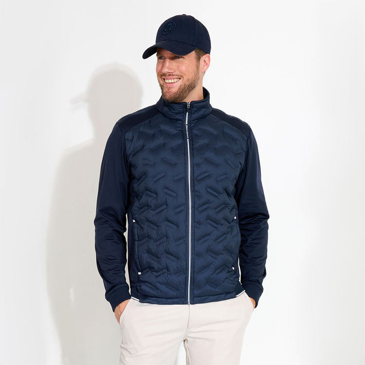  Abacus Portrush Hybrid Golf Wind Jacket (Navy) Maximum Warmth With Brushed Fleece