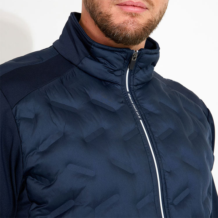  Abacus Portrush Hybrid Golf Wind Jacket (Navy) Maximum Warmth With Brushed Fleece