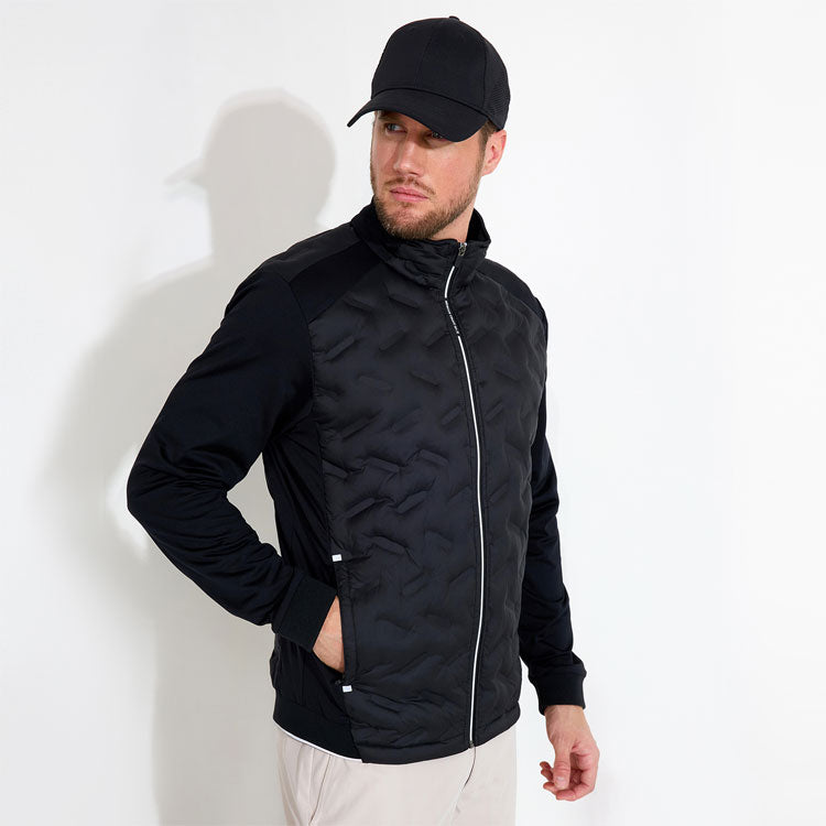  Abacus Portrush Hybrid Golf Wind Jacket (Black) Maximum Warmth With Brushed Fleece