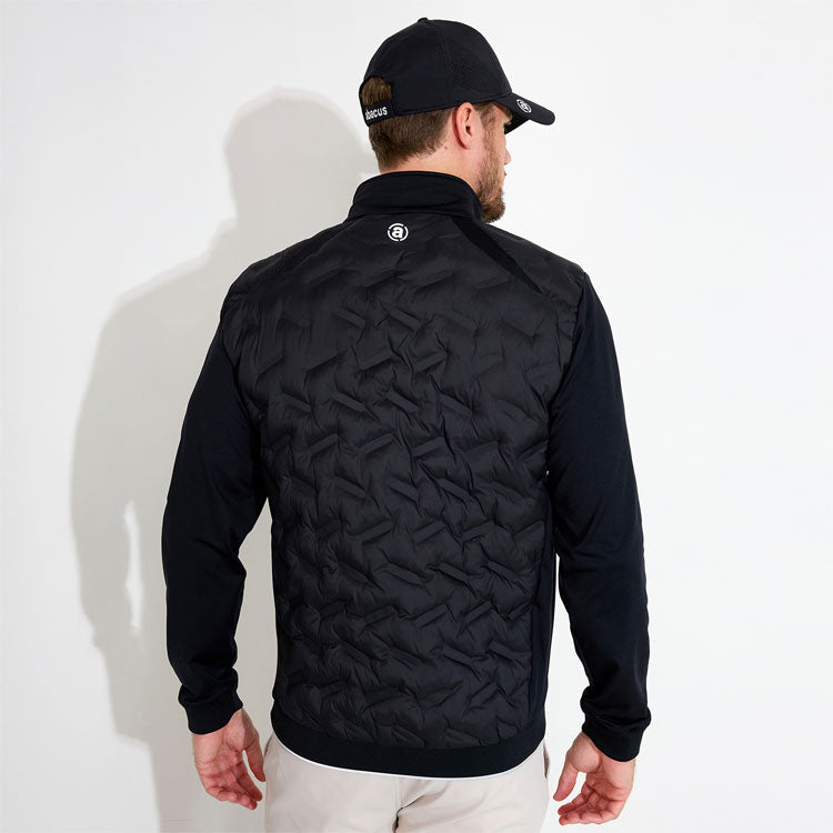  Abacus Portrush Hybrid Golf Wind Jacket (Black) Maximum Warmth With Brushed Fleece