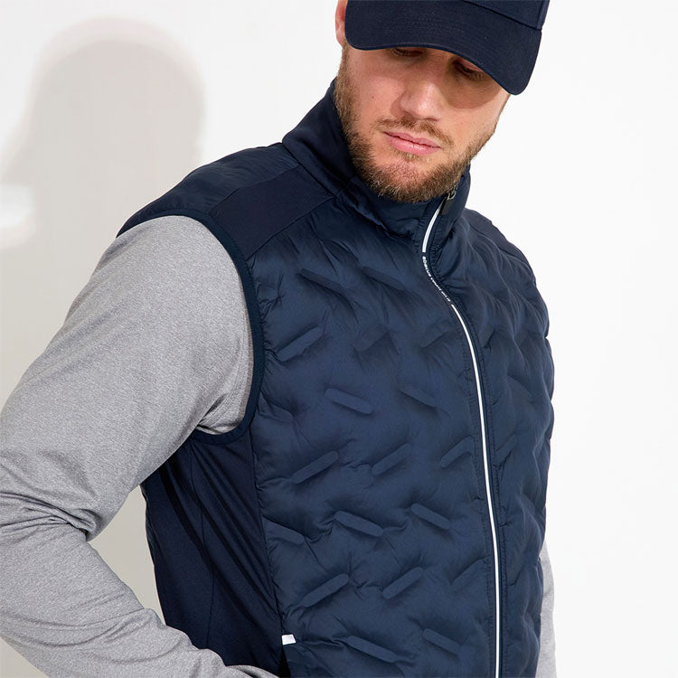  Abacus Portrush Hybrid Golf Wind Vest (Navy) Maximum Warmth With Brushed Fleece