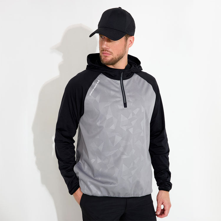  Abacus Kingsbarns Hybrid Hooded Golf Jacket (Grey) Wind Protection With Softshell Construction