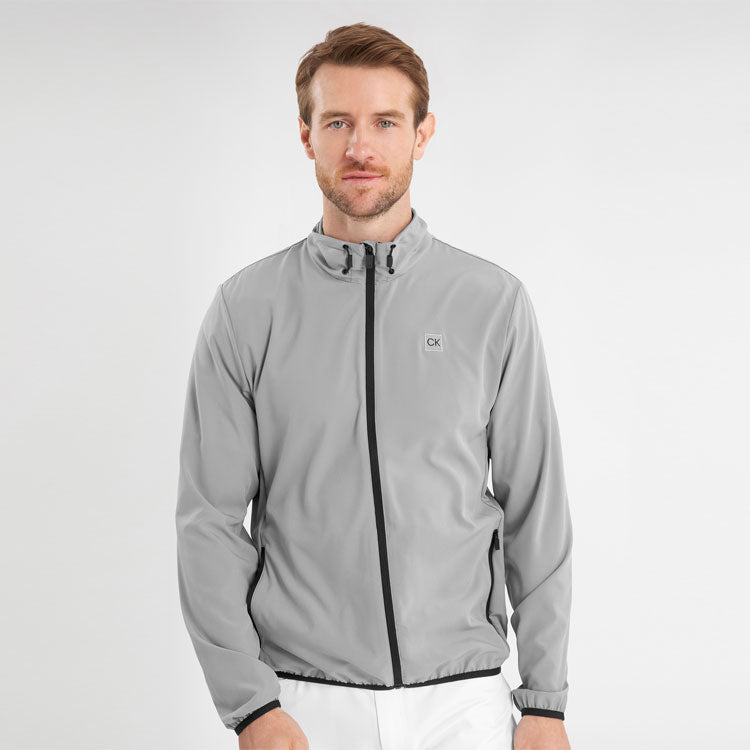  Calvin Klein Motion Golf Wind Jacket (Silver) Stylish Functional Design With Water Resistance