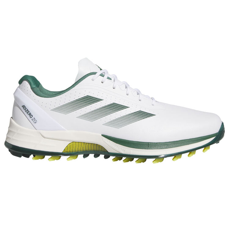  Adidas Adizero ZG Golf Shoes (White/Collegiate Green/Yellow) Ultralight With Lightstrike Pro Cushioning