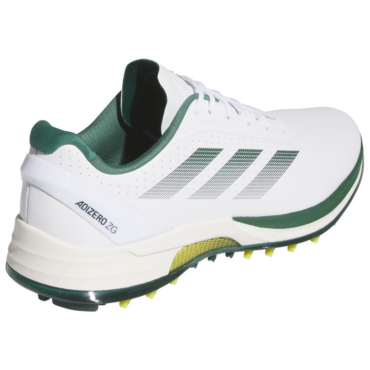  Adidas Adizero ZG Golf Shoes (White/Collegiate Green/Yellow) Ultralight With Lightstrike Pro Cushioning