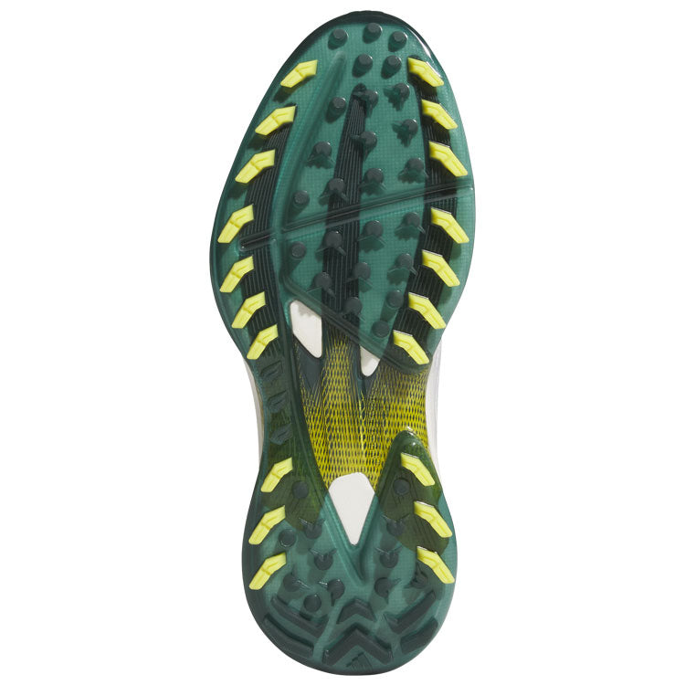  Adidas Adizero ZG Golf Shoes (White/Collegiate Green/Yellow) Ultralight With Lightstrike Pro Cushioning