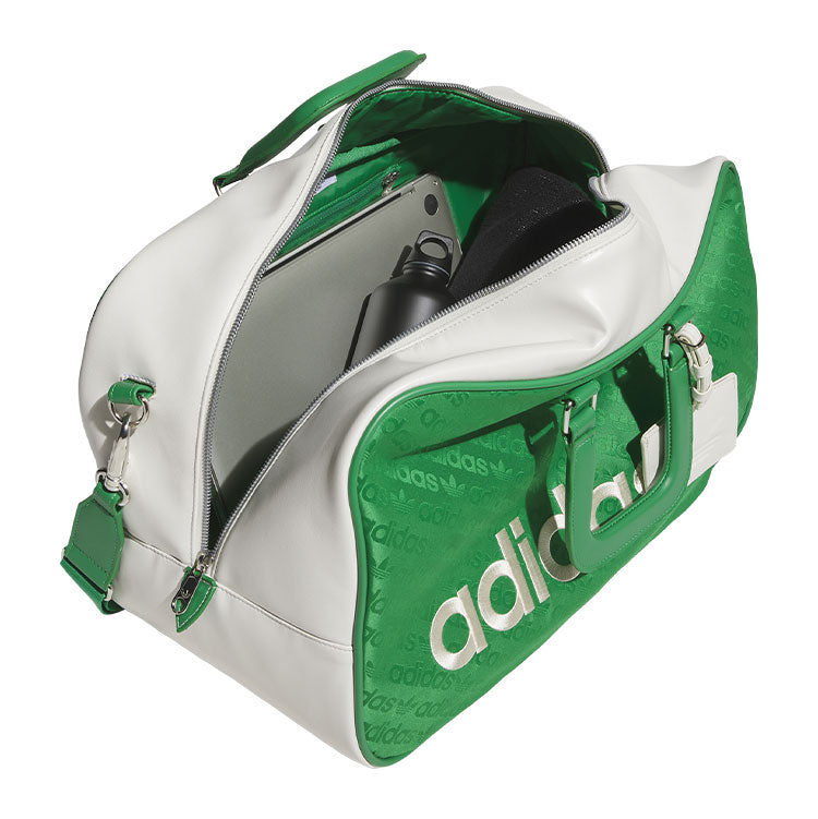  Adidas Golf Originals Boston Golf Duffle Bag (Green/Chalk White) Spacious Interior With Shoe Pocket
