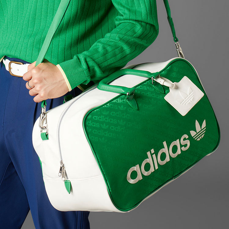  Adidas Golf Originals Boston Golf Duffle Bag (Green/Chalk White) Spacious Interior With Shoe Pocket