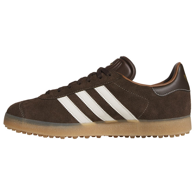  Adidas Golf Originals Gazelle Spikeless Golf Shoes (Preloved Brown/Dark Brown/Gum) Special Edition With Classic Adidas Style
