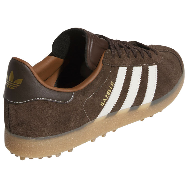  Adidas Golf Originals Gazelle Spikeless Golf Shoes (Preloved Brown/Dark Brown/Gum) Special Edition With Classic Adidas Style