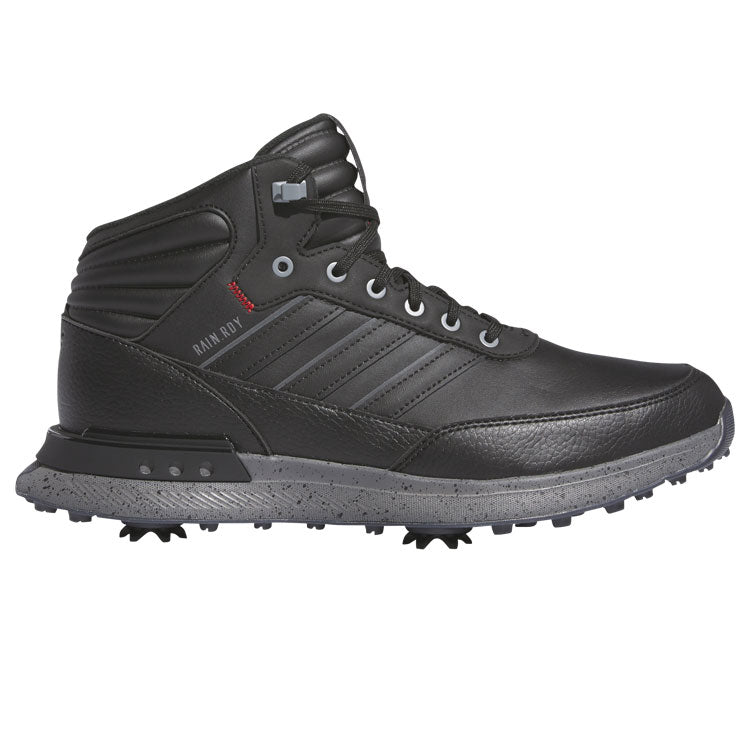  Adidas S2G RAIN.RDY Golf Boots (Black/Iron Metallic/Better Scarlet) Lightstrike Cushioning With Maximum Protection