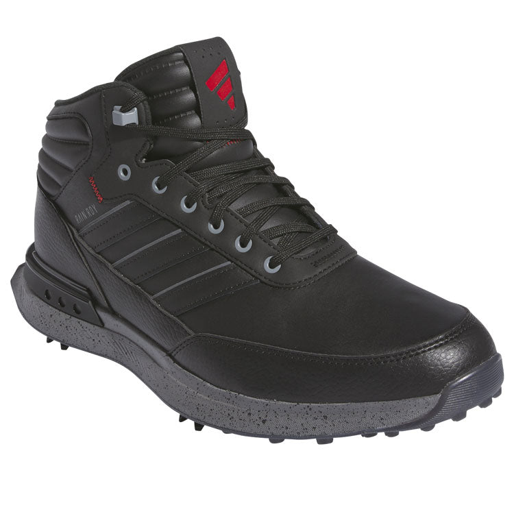  Adidas S2G RAIN.RDY Golf Boots (Black/Iron Metallic/Better Scarlet) Lightstrike Cushioning With Maximum Protection