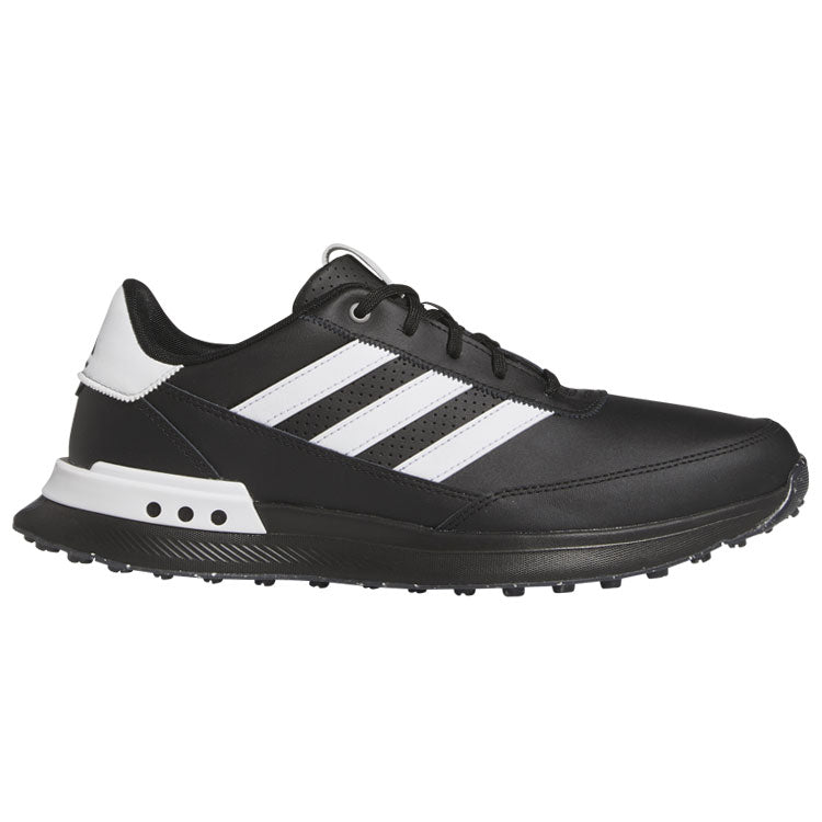  Adidas S2G SL Leather Golf Shoes (Core Black/White/Iron) Everyday Comfort With Spikeless Versatility