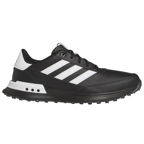  Adidas S2G SL Leather Golf Shoes (Core Black/White/Iron) Everyday Comfort With Spikeless Versatility