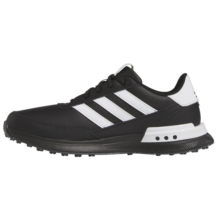  Adidas S2G SL Leather Golf Shoes (Core Black/White/Iron) Everyday Comfort With Spikeless Versatility