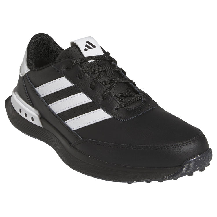  Adidas S2G SL Leather Golf Shoes (Core Black/White/Iron) Everyday Comfort With Spikeless Versatility