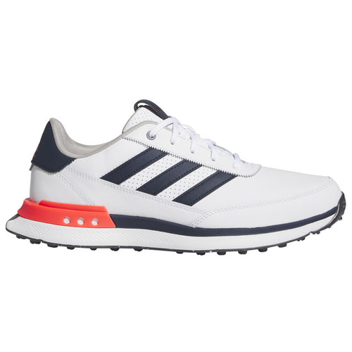  Adidas S2G SL Leather Golf Shoes (Off White/Collegiate Navy/Lucid Red) Everyday Comfort With Spikeless Versatility