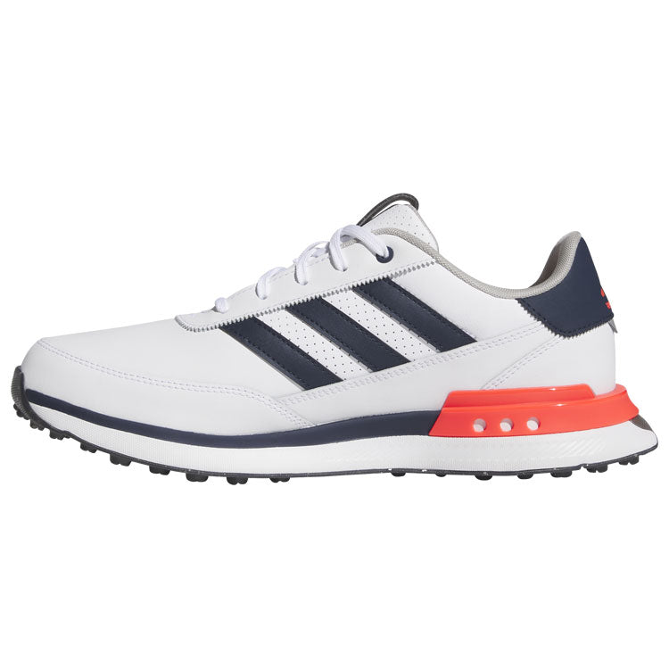  Adidas S2G SL Leather Golf Shoes (Off White/Collegiate Navy/Lucid Red) Everyday Comfort With Spikeless Versatility