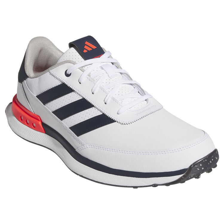  Adidas S2G SL Leather Golf Shoes (Off White/Collegiate Navy/Lucid Red) Everyday Comfort With Spikeless Versatility
