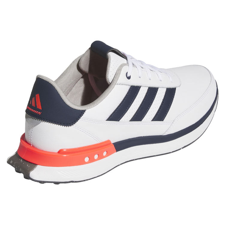  Adidas S2G SL Leather Golf Shoes (Off White/Collegiate Navy/Lucid Red) Everyday Comfort With Spikeless Versatility