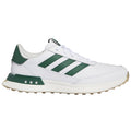  Adidas S2G SL Leather Golf Shoes (White/Collegiate Green/Gum 4) Everyday Comfort With Spikeless Versatility