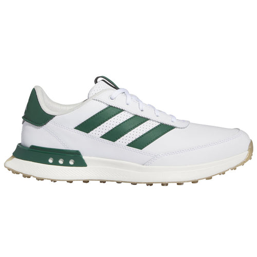  Adidas S2G SL Leather Golf Shoes (White/Collegiate Green/Gum 4) Everyday Comfort With Spikeless Versatility