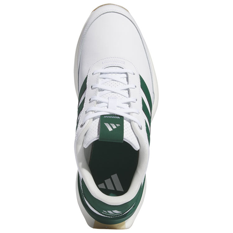  Adidas S2G SL Leather Golf Shoes (White/Collegiate Green/Gum 4) Everyday Comfort With Spikeless Versatility