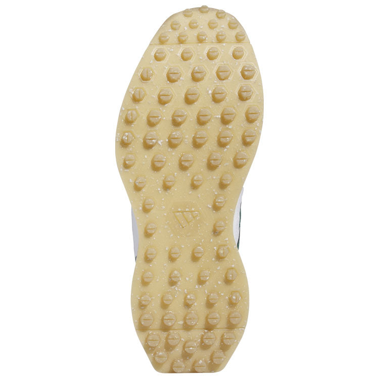  Adidas S2G SL Leather Golf Shoes (White/Collegiate Green/Gum 4) Everyday Comfort With Spikeless Versatility