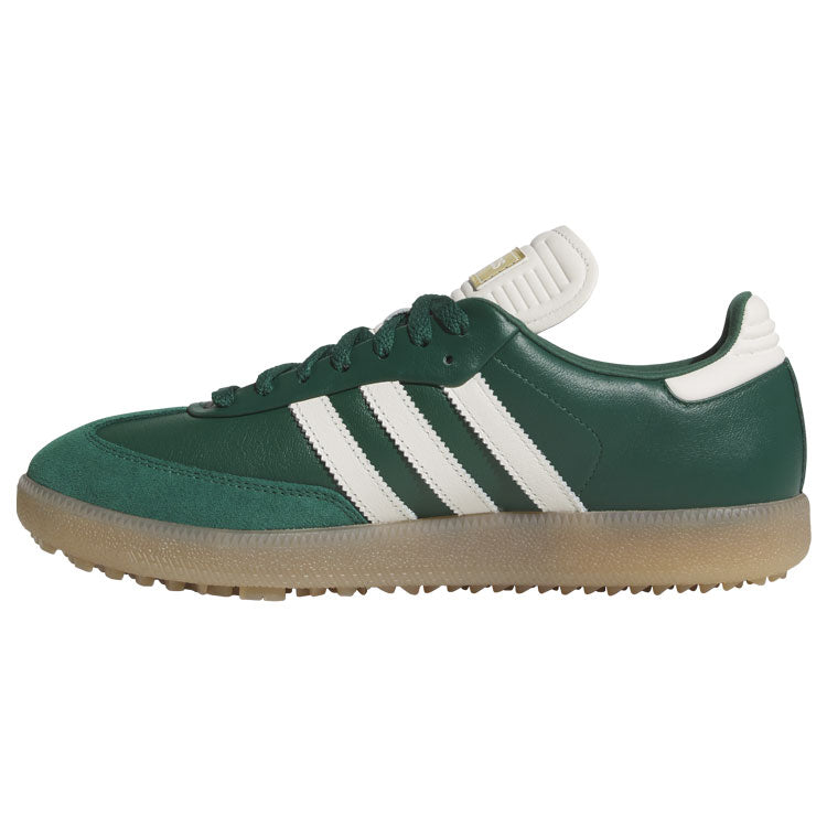  Adidas Golf Originals Samba Lux Spikeless Golf Shoes (Collegiate Green/Off White/Gum) Special Edition With Primegreen Sustainability