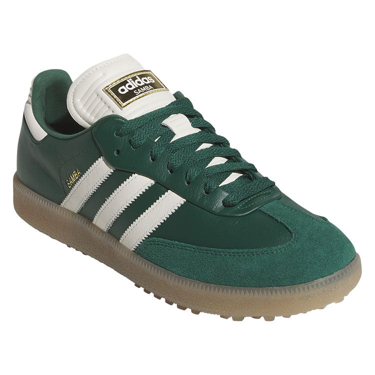  Adidas Golf Originals Samba Lux Spikeless Golf Shoes (Collegiate Green/Off White/Gum) Special Edition With Primegreen Sustainability