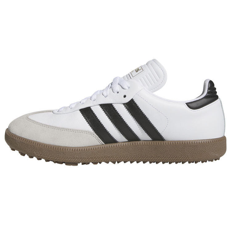  Adidas Golf Originals Samba Lux Spikeless Golf Shoes (White/Black/Gum 5) Special Edition With Primegreen Sustainability