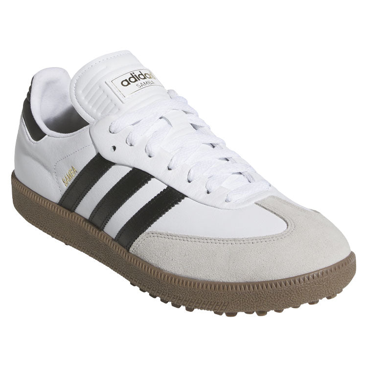  Adidas Golf Originals Samba Lux Spikeless Golf Shoes (White/Black/Gum 5) Special Edition With Primegreen Sustainability