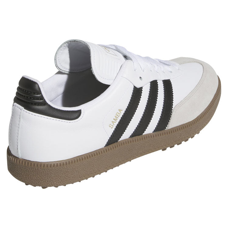  Adidas Golf Originals Samba Lux Spikeless Golf Shoes (White/Black/Gum 5) Special Edition With Primegreen Sustainability