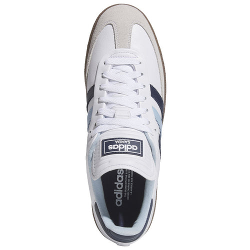  Adidas Golf Originals Samba Lux Spikeless Golf Shoes (White/Night Indigo/Clear Sky) Special Edition With Primegreen Sustainability