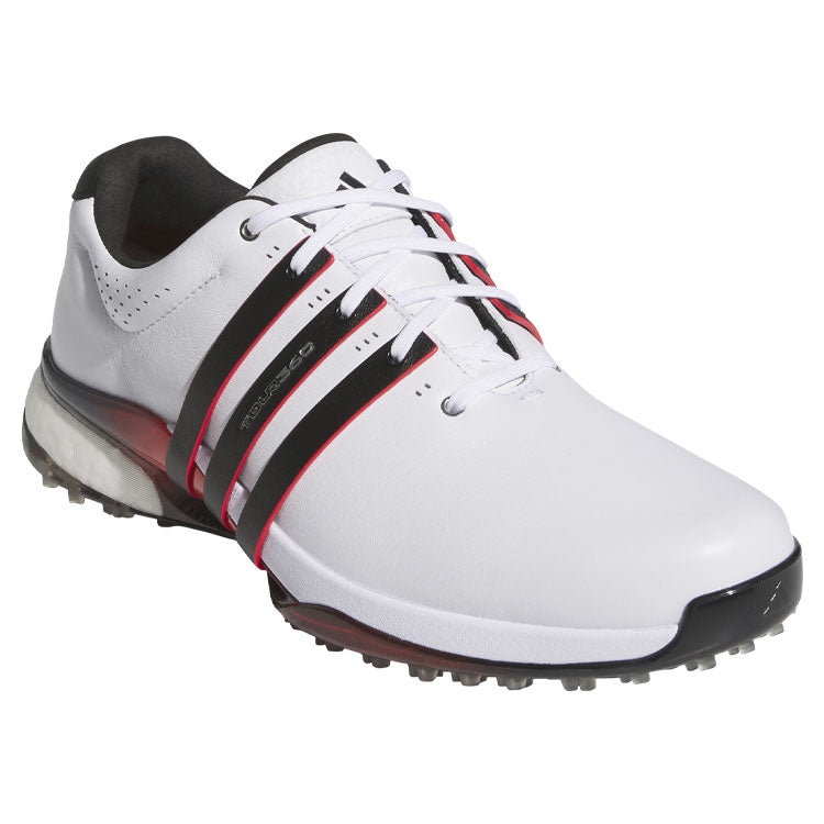  Adidas Tour 360 SL Golf Shoes (White/Core Black/Lucid Red) Premium Tour Level Support With 360Wrap