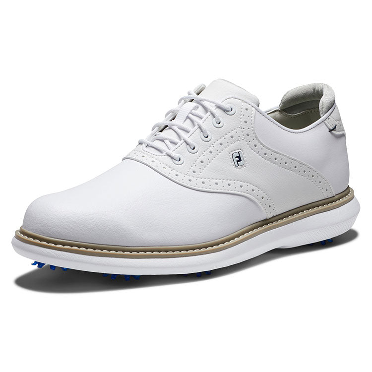  FootJoy FJ Traditions 57903 Golf Shoes (White/White) All Day Comfort In A Modern Classic Style